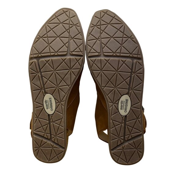 Earth Origins Women’s Almond Leather Adhesive Strap Palomos Percy Sandals Sz 11 - Picture 7 of 8